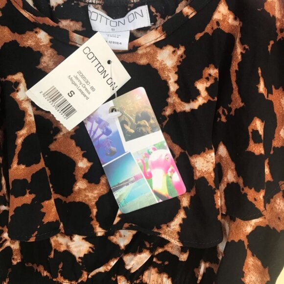 Cotton On NEW Jenny Leopard Animal Print Sundress Mini Dress Adjustable Straps S - Picture 13 of 16